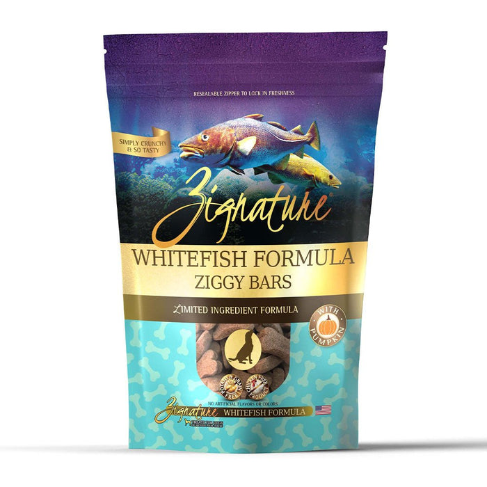 Photo of Zignature-Zignature Ziggy Bars Limited Ingredient Dog Treat-Whitefish-12 oz-from Pet Wish Pros