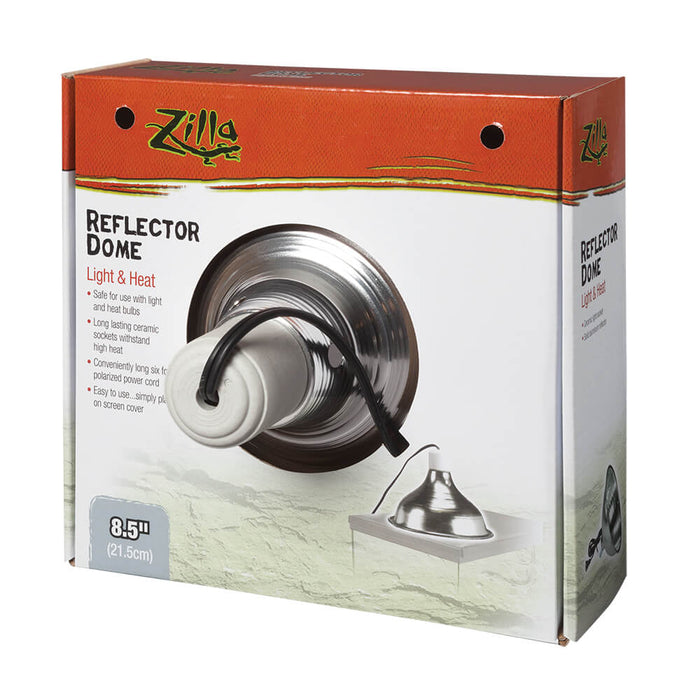 Photo of Zilla-Zilla Fluorescent/Incandescent Reflector Dome-8.5 in-Silver-from Pet Wish Pros