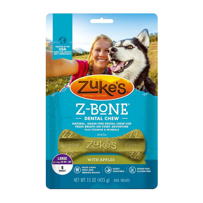 Photo of Zukes-Zuke's Z Bone Grain-Free Dental Dog Chews-Apple-Large-6 count-from Pet Wish Pros