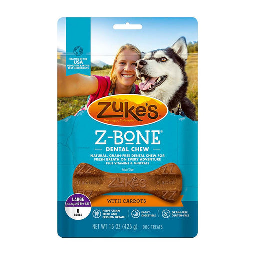 Photo of Zukes-Zuke's Z Bone Grain-Free Dental Dog Chews-Carrot-Large-6 count-from Pet Wish Pros